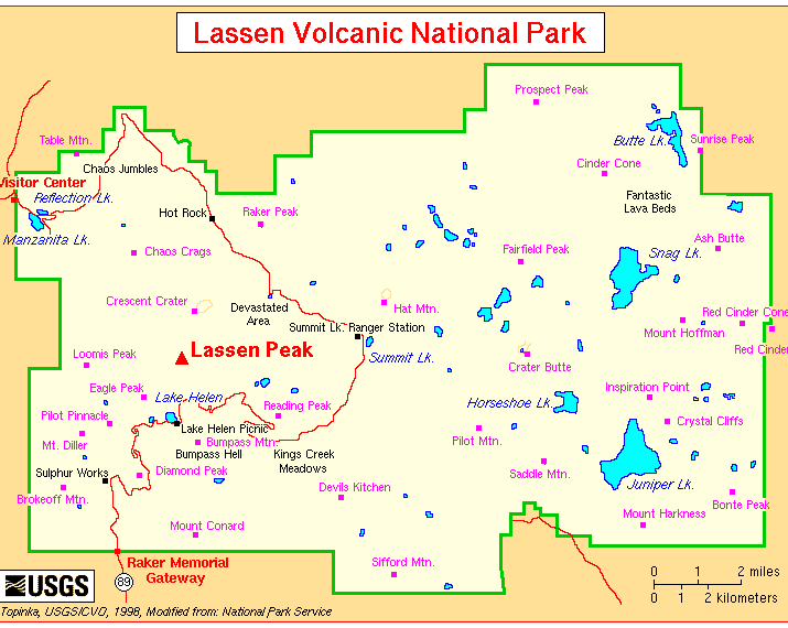 A Lassen Volcanic NP Map