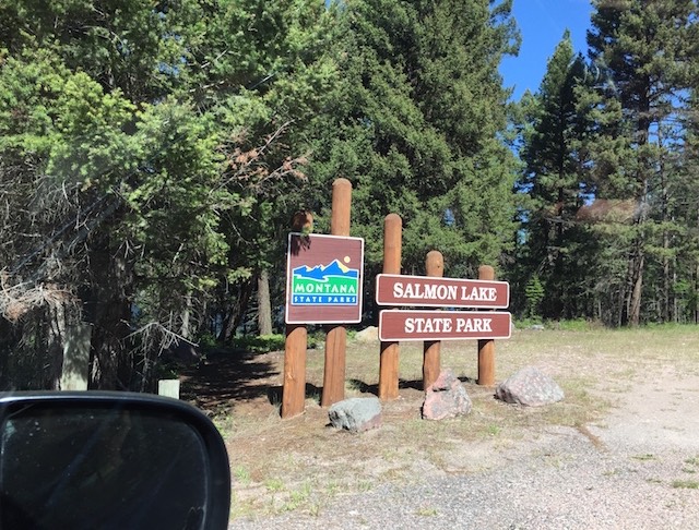 A Salmon Lake sign